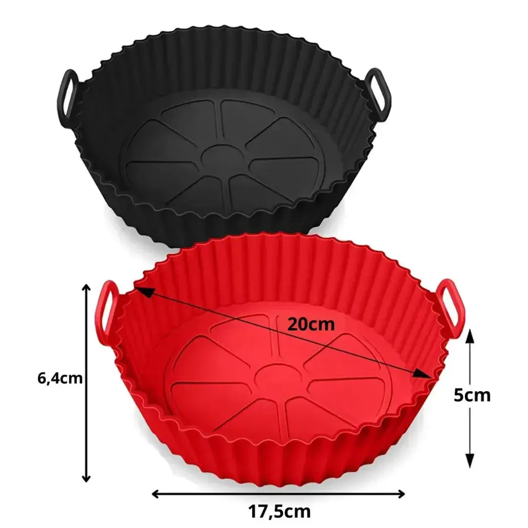 Forma de Silicone para AirFryer Reutilizável - Antiaderente, Fácil de Limpar e Mais Praticidade na Cozinha