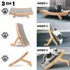Cama Arranhador Cat - 3 em 1 - Madeira