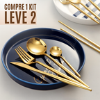 Talheres Dourados Gold Glamour - Pague 12 e Leve 24 Peças
