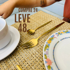 Talheres Dourados Gold Glamour - Pague 12 e Leve 24 Peças