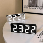 Relógio de Mesa Digital Decorativo Despertador LED Espelhado