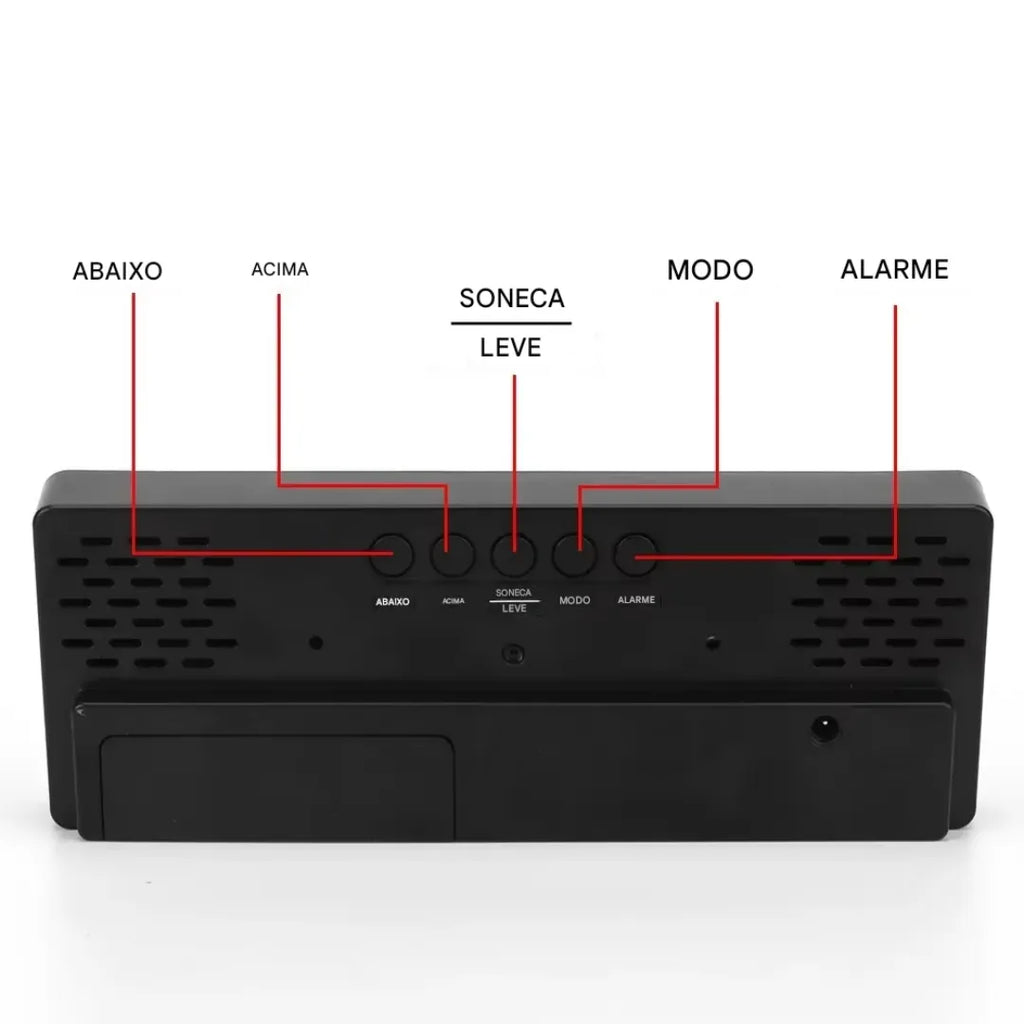 Relógio de Mesa Digital Decorativo Despertador LED Espelhado