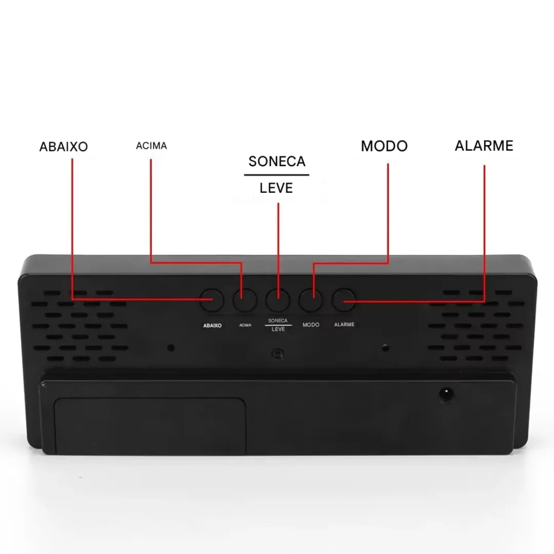 Relógio de Mesa Digital Decorativo Despertador LED Espelhado