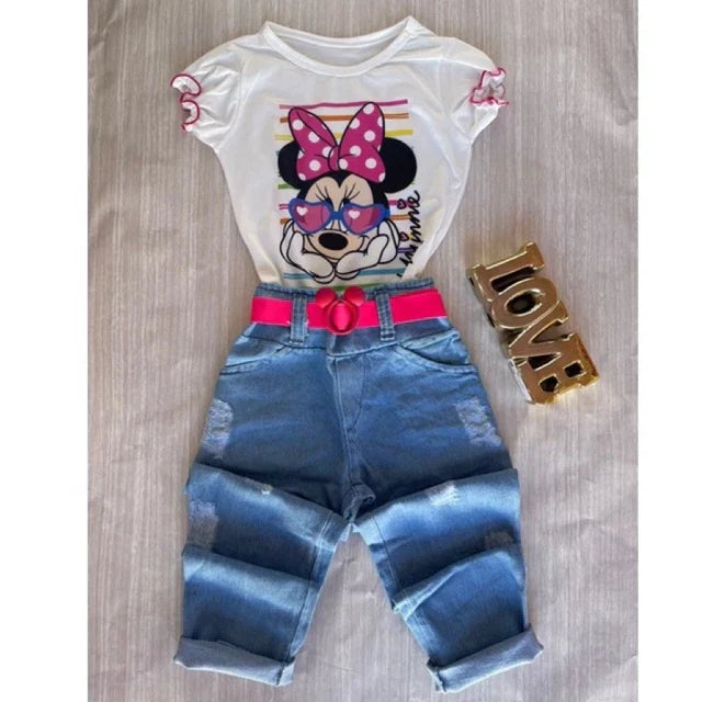 CONJUNTO INFANTIL MINNIE - Torne sua menina estilosa [Oferta 30%]