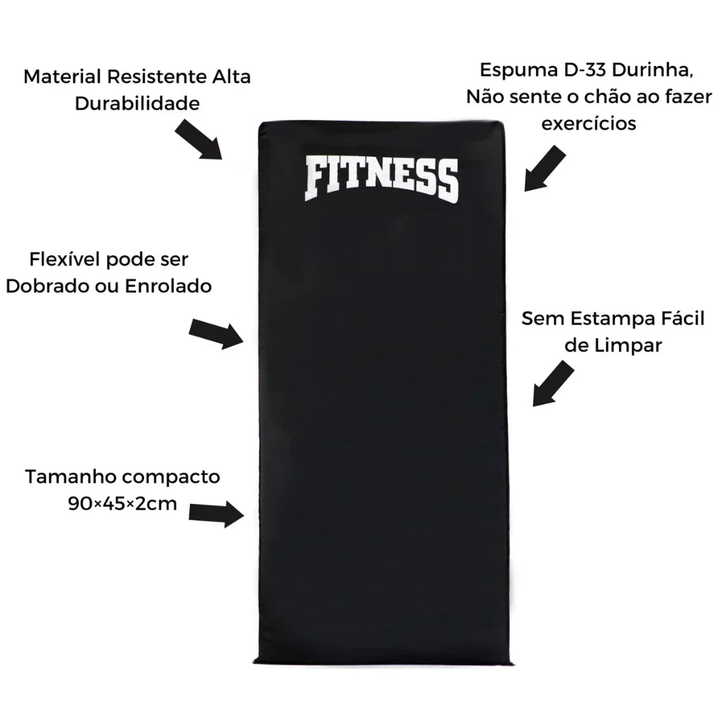 Kit Treino Colchonete + Corda de Pular + Roda Abdominal