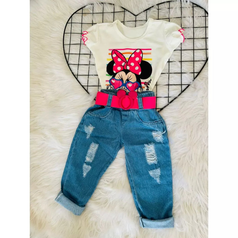 CONJUNTO INFANTIL MINNIE - Torne sua menina estilosa [Oferta 30%]