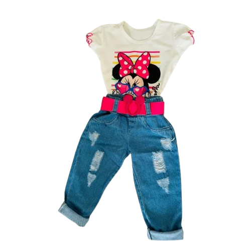CONJUNTO INFANTIL MINNIE - Torne sua menina estilosa [Oferta 30%]