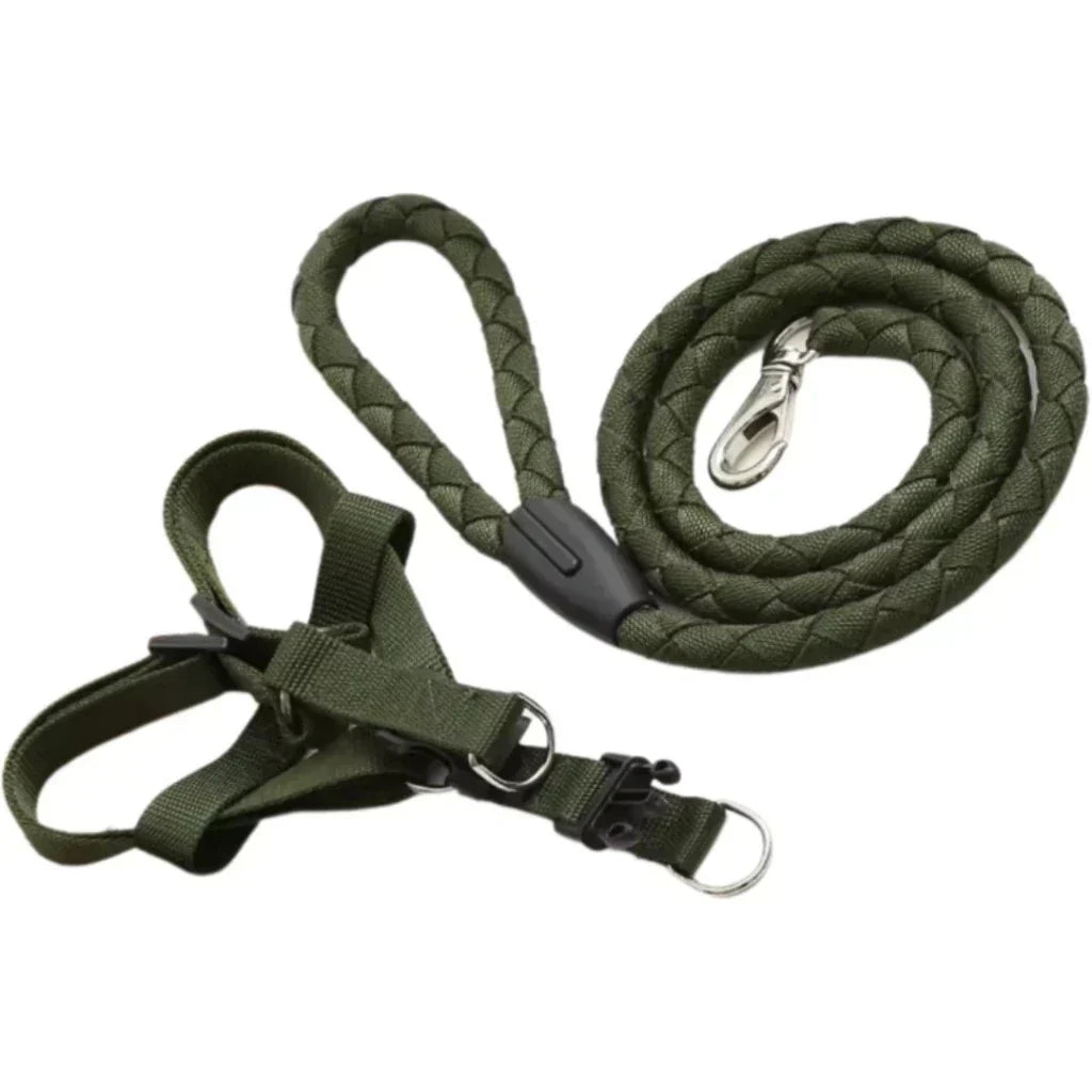 Kit Coleira Peitoral + Guia de Corda Reforçado – Passeios Confortáveis e Seguros!