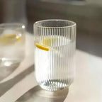 Conjunto de Copos Canelados  – Vidro Elegante para uma Mesa Posta  6 unid. 460ml