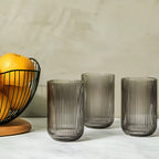 Conjunto de Copos Canelados  – Vidro Elegante para uma Mesa Posta  6 unid. 460ml