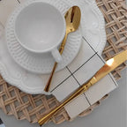 Jogo Europeu de Talheres Douradas Inoxidáveis com 24 | 48 Peças