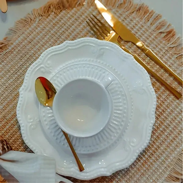 Jogo Europeu de Talheres Douradas Inoxidáveis com 24 | 48 Peças