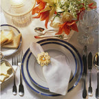 Porta-Guardanapos Flor de Cristal Lux – Kit Dourado com Pedra Brilhante- 6 UNIDS.