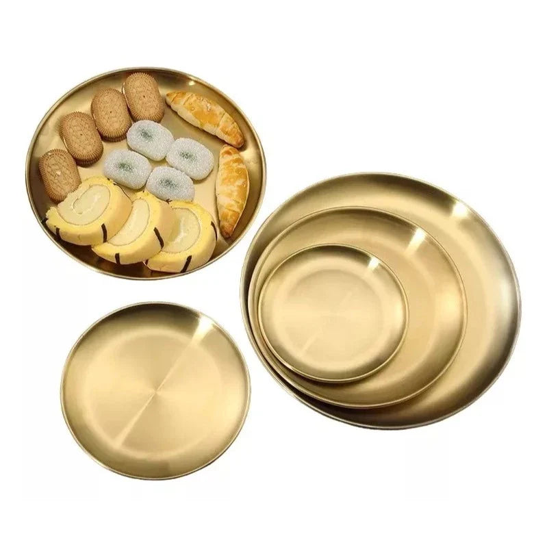 Kit 3 Bandejas Douradas Decorativas – Organização Elegante para Sua Casa