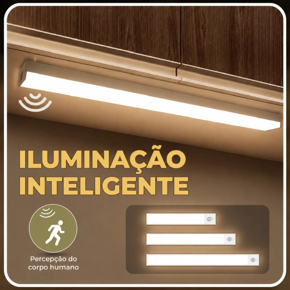 Luminária Inteligente LED com Sensor de Movimento USB Recarregável