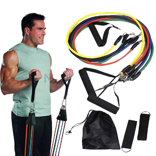Kit Elástico Para Treino e Musculação em Casa