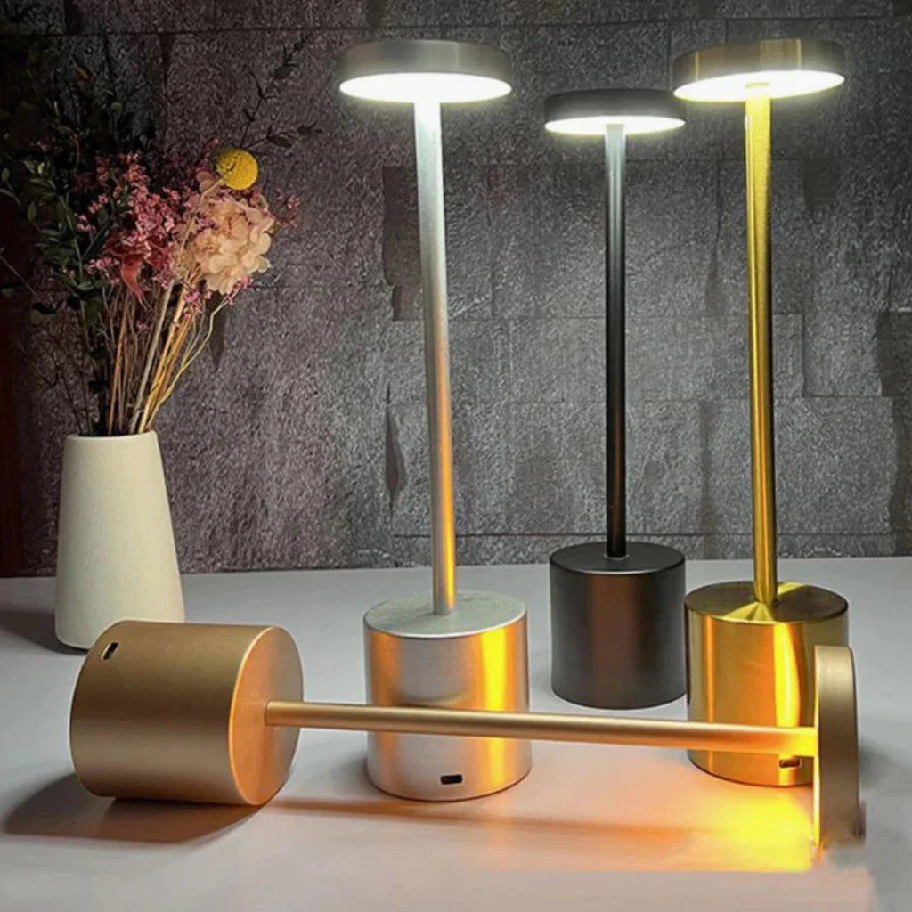 Luminária de Mesa Cristal Touch Recarregável