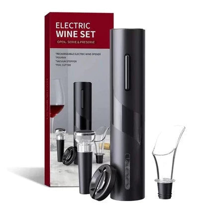 Kit Abridor de Vinho Elétrico Automático com Acessórios